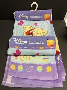 Disney Winnie The Pooh, Pair of Towel / Hand Towel & Facewasher Set 30256