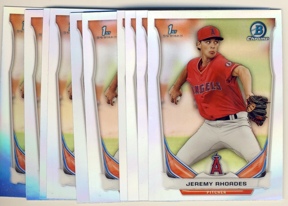 (25) 2014 Bowman Chrome Draft Refractor JEREMY RHOADES Rookie LOT Angels DP113 - Image 1 of 1