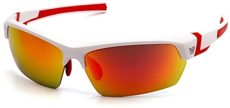 Gafas de sol de seguridad Venture Gear Tensaw marco blanco y rojo lente espejo rojo cielo Foto 1 de 1