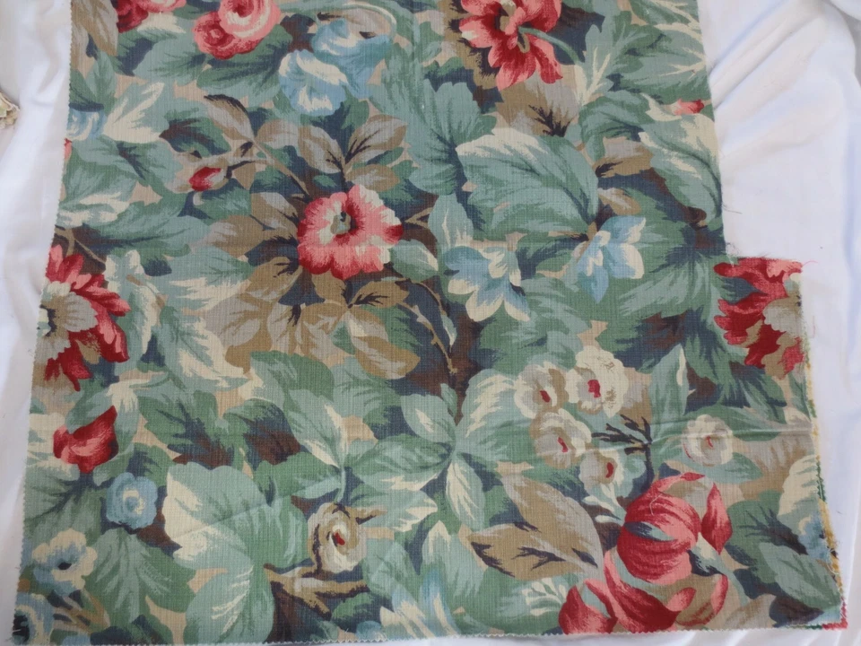 Tapicería de muestra de tela floral aspecto lino tú eliges el color Foto 1 de 1