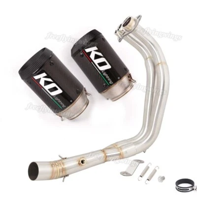 Sistema completo para Yamaha YZF MT07 2014-2025 silenciador de escape tubo de enlace delantero carbono Foto 1 de 4