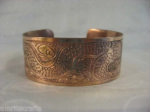 Tibetan Buddhism Dragon Creative Power Copper Cuff Bracelet Nepal - Picture 1 of 3