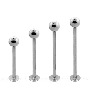 2 pezzi. Piercing guancia labret 16G 14G Ball Top acciaio chirurgico TAGLIE EXTRA LUNGHE - Foto 1 di 4
