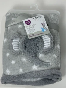 RARE NWT Walmart Parents Choice Gris And White Elephant Stars Manta de peluche para bebés - Imagen 1 de 5