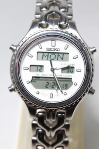 Reloj SEIKO DUO-DISPLAY cuarzo H021-8050 analógico digital vintage Japón - Imagen 1 de 9