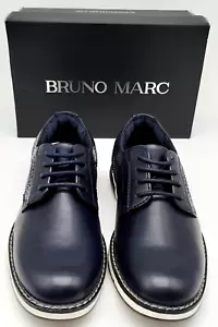 Bruno Marc Kids Black Leather Lace Up Pain Toe Oxford Dress Shoes Size 13 - Picture 1 of 8