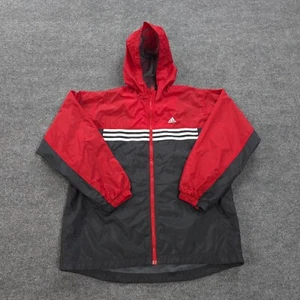 VINTAGE Adidas Jacket Boys Extra Large Red Mountain Logo Sports Windbreaker Y2K - Picture 1 of 18