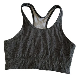 Varley Berkeley Racerback Sport BH in Schwarz und Hellbraun Mini Punkte - Größe Small - Bild 1 von 7