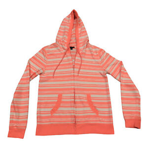 Gap Sweater Womens Large Orange Pink Hoodie Full Zip Lightweight Casual Ladies