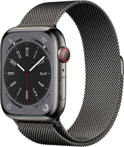 Apple Watch Series 8 45mm Graphite Stainless Steel Case Milanese Band MNKW3LL - Picture 1 of 5