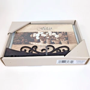 Vintage Fetco Astoria Bronze Wrought Iron 4x6 Picture Frame Metal Scrolls Kohls - Picture 1 of 9