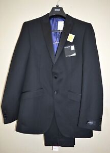 M&S Autograph Black Wool Blend Tuxedo / Evening Suit Sz 38 Long /30" waist