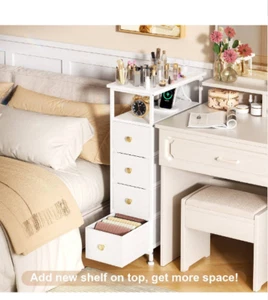 Narrow Drawer Dresser For Bedroom Dresser With USB&Charging Station - Picture 1 of 9