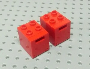 Lego Container, Box 2x2x2, Open Studs [4345b & 4346] Red x2 - Picture 1 of 8