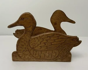 Vintage Duck Shape Wood Napkin/Mail Holder Cabin Farmhouse Decor Hunting Lodge - Picture 1 of 12
