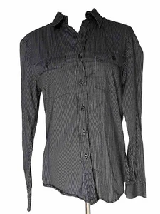 Eighty Eight Platinum Shirt Men's Small Black/grey Striped Button Up Long Sleeve - Picture 1 of 10