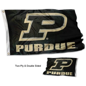 Purdue Slanted P Flag Double Sided 2-Ply 3x5 Foot Outdoor Banner - Picture 1 of 6
