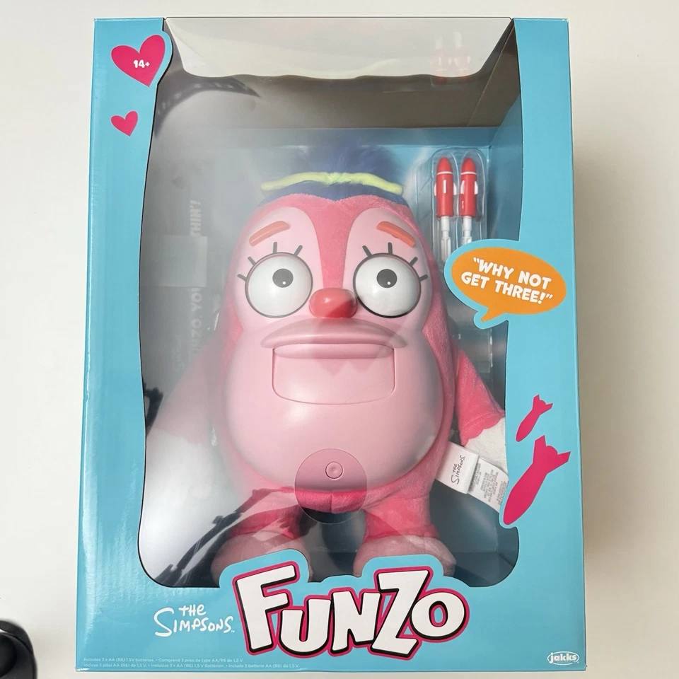 THE SIMPSONS FUNZO TALKING PLUSH NEW IN BOX BY JAKKS PACIFIC "Why not three?" - Imagem 1 de 4