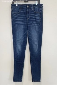 American Eagle Hi-Rise Jegging Stretch Blue Skinny Jeans - Size 10 Long - Picture 1 of 8