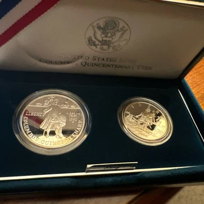 1992 United States Proof Columbus Quincentenary Coins Uncirculated - 2 Coin Set - Image 1 of 4