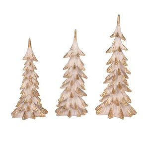 Transpac Y8366 Resin Elegant Accent Christmas Trees, Set of 3, 13-inch Height - Picture 1 of 1