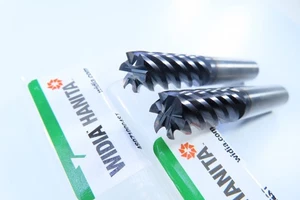 LOT ( 2 ) NEW 3/8" HANITA WP15PE 6 FLUTE SOLID CARBIDE 5577254 END MILLS TOOLS - Picture 1 of 7