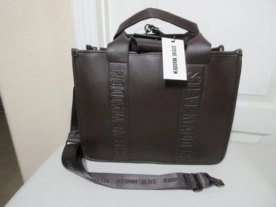 BOLSO DE MANO/HOMBRO GRANDE STEVE MADDEN BWEBBER-EL MARRÓN NUEVO CON ETIQUETAS Foto 1 de 4