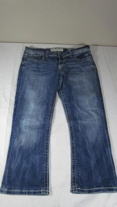 Pantalones de mezclilla BKE para mujer 31 azul Payton lavado medio corte bota contraste punto cinco bolsillos - Imagen 1 de 9