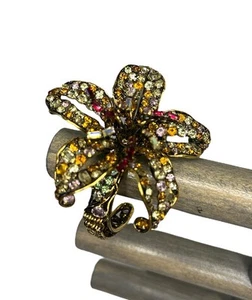 Brazalete Vintage Iradj Moini Cristal Dimensional Flor Lirio Estrás - Imagen 1 de 7