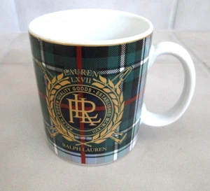 Lauren Ralph Lauren KILGOUR TARTAN Coffee Mug Cup Plaid Green Blue Red White - Picture 1 of 4