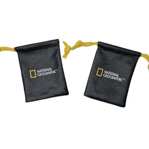 National Geographic Empty Rock Black Drawstring Bag Pouch Lot of 2 - Imagen 1 de 9