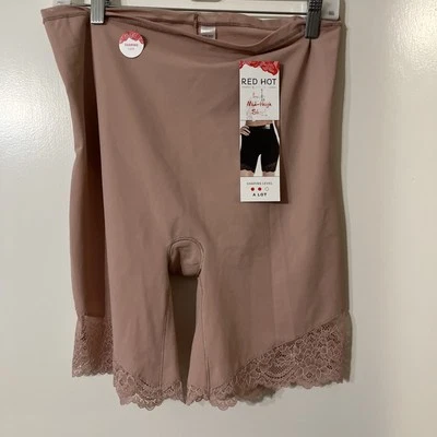RED HOT SPANX 10189R Renda Feminina é Mais Coxa Média Curta em Blush Nude Tamanho 3X - Imagem 1 de 4
