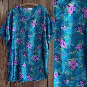 Camisón camisón vintage de satén de cachemira con cama de plumas talla única *A - Imagen 1 de 8