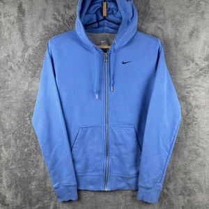 Nike Zip Up Hoodie Herren Medium Blau Full Zip Sweatshirt Swoosh Logo Fleece - Bild 1 von 6