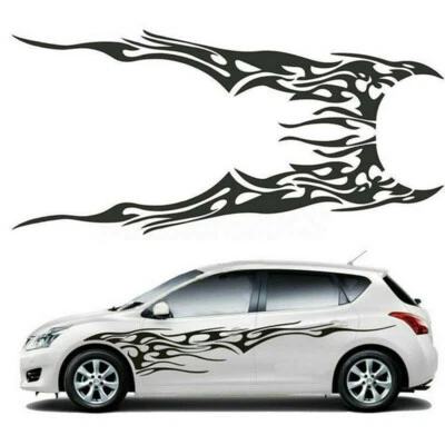 1 par de calcomanías laterales de carrocería de coche pegatinas tótem de fuego llama gráficos accesorios hágalo usted mismo Foto 1 de 4