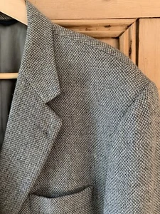 Burberry Wool Tweed Sport Jacket Gray Olive Blue Cream 2 Button Center Vent 48 L - Picture 1 of 10