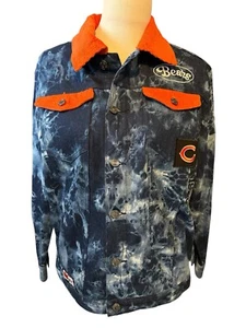 NFL Chicago Bears The Wild Collective Blue Denim Button Up Jean Jacket M - Picture 1 of 5