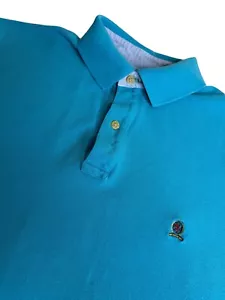 Tommy Hilfiger Herren Poloshirt blau bestickt Logo Kurzarm Knopf Größe L - Bild 1 von 6