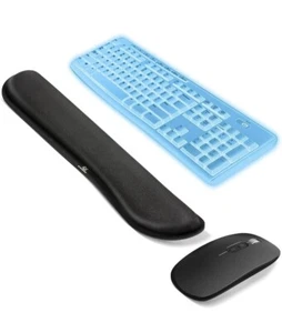 Keyboard and Mouse Wrist Rest Pad And Wireless Mouse Set Memory Foam - Picture 1 of 8