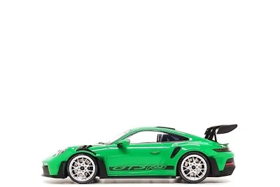 Minichamps 1:18 Porsche 911 GT3 RS (992) in Python Green / Silver Wheels - Image 1 of 4