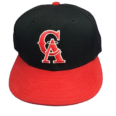 New Era California Angels Cooperstown Collection Hat 59fifty Size 7 1/4 Red  - Image 1 of 4