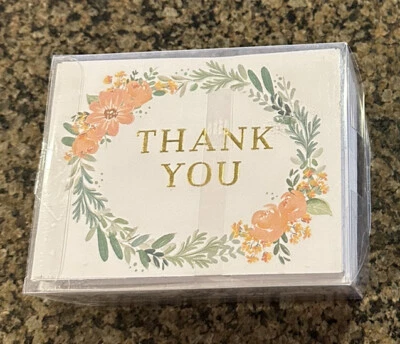 Tarjetas y sobres de agradecimiento estilo floral de 50 unidades Studio His & Hers estuche sellado Foto 1 de 3