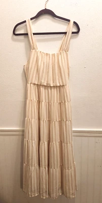 Forever 21 Womens S Multicolor Stripe Chiffon Sleeveless Maxi Dress NWT 15-5 - Image 1 of 4