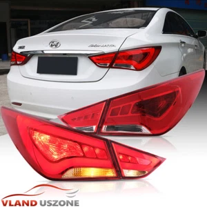 For Hyundai Sonata 2011-2014 LED New Style Tail Lights Red DRL Brake Light Set - Picture 1 of 17