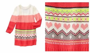 Valentine's Neu mit Etikett Gymboree Play By Heart Fair Isle Herzen Strick Pullover Kleid Mädchen - Bild 1 von 1