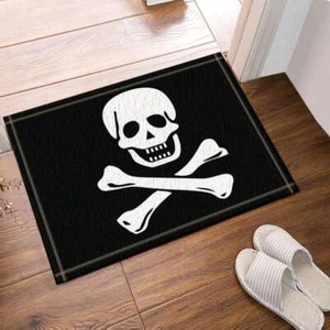 Funny Medieval Skull Flag Bath Mat Foam Floor Mats for Home Room Indoor,Washable - Picture 1 of 7