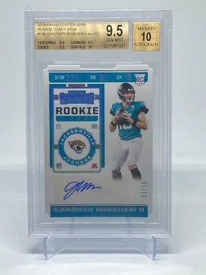 2019 Panini Contenders Gardner Minshew RC Rookie Ticket Stub Autograph /15  - Image 1 of 2