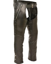 Milwaukee Leather Men's Four Pocket Thermal Lined Chaps - 4X Black