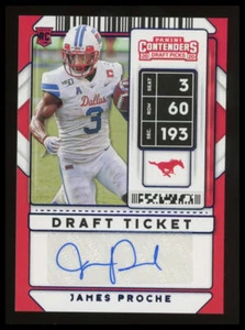 2020 Panini Contenders Draft Picks #234 James Proche Draft Ticket Blue Foil RC - Picture 1 of 2