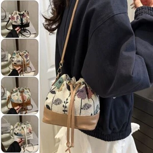 Multi Color Drawstring Cosmetic Bag Hand-held Akeup Bag Organizer Women Girls - Picture 1 of 16